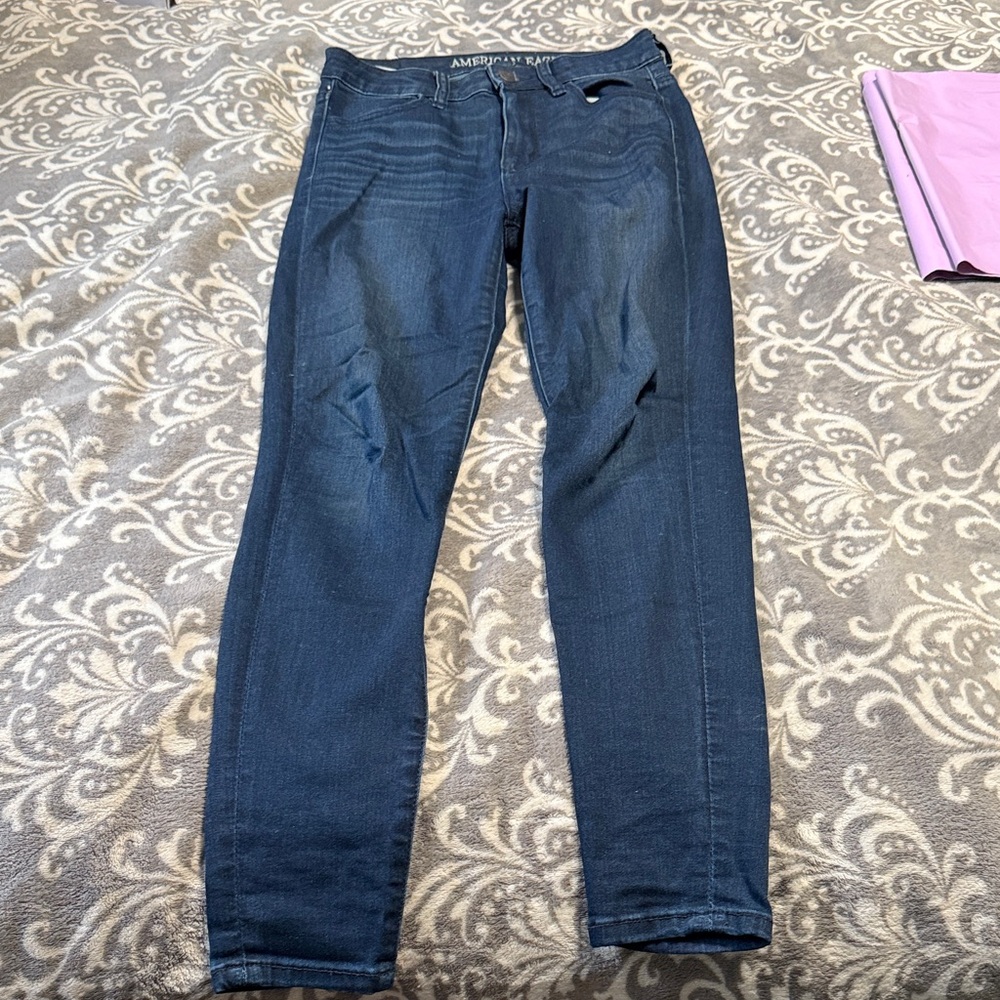 American Eagle Outfitters Women's Dark Blue Skinny Jeans